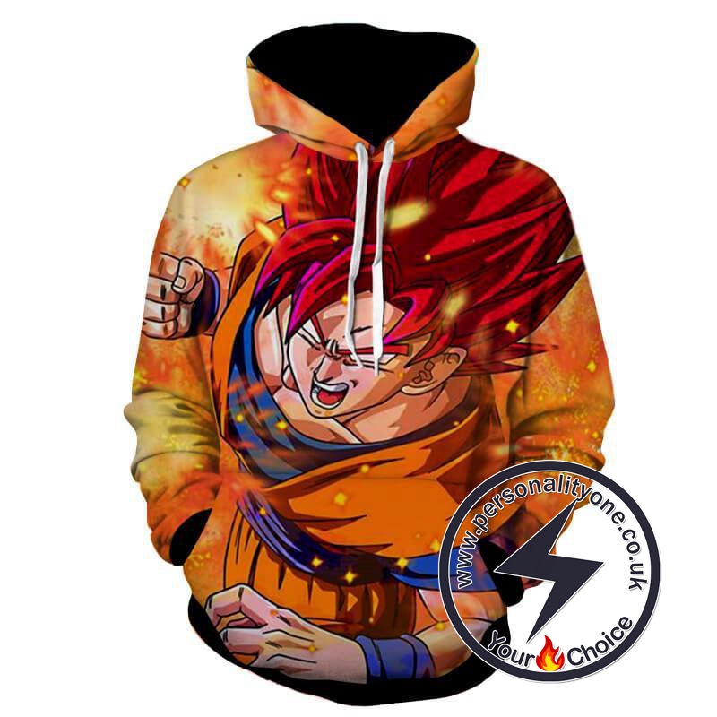 Dragon Ball Z - Goku SSJ Red God 3D - Hoodies